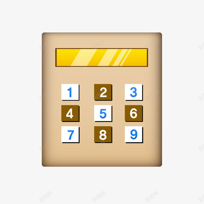 金黄色计算器png免抠素材_88icon https://88icon.com 公式 数学 算数 计算器 金黄色