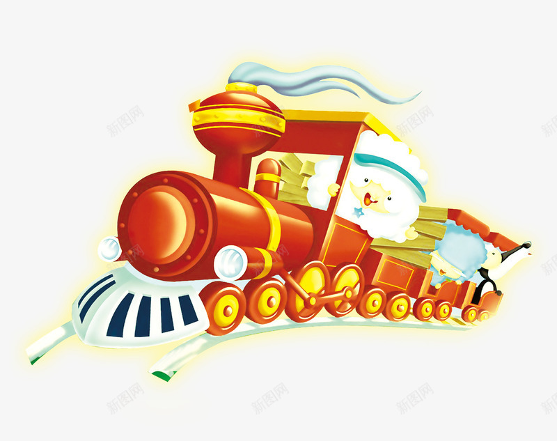 红色卡通小火车装饰图案png免抠素材_88icon https://88icon.com 免抠PNG 卡通 小火车 红色 装饰图案