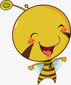 微笑蜜蜂手绘可爱小蜜蜂矢量图高清图片