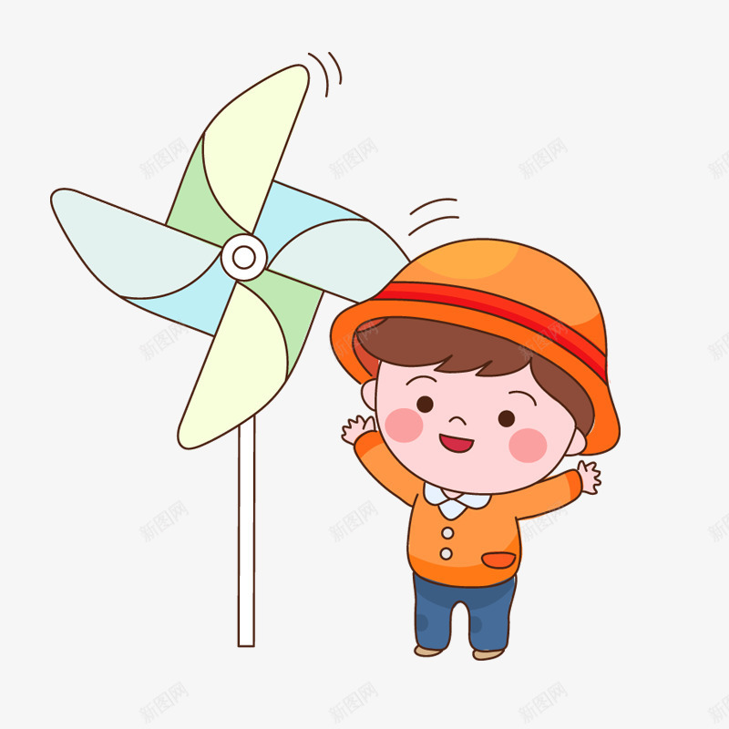可爱卡通儿童风车png免抠素材_88icon https://88icon.com 儿童 卡通 可爱 风车