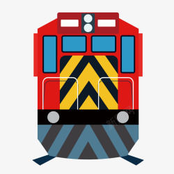 红色复古火车列车矢量图素材