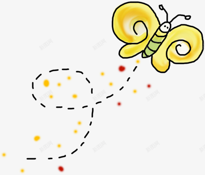 手绘小蜜蜂png免抠素材_88icon https://88icon.com 卡通 手绘 简图 黄色 黑色波点