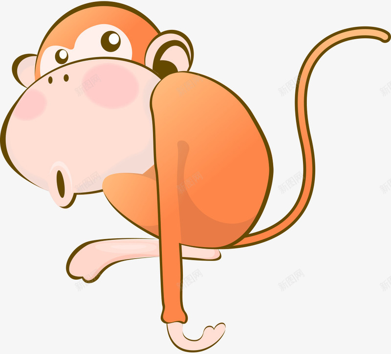 卡通手绘可爱猴子png免抠素材_88icon https://88icon.com 卡通的动物 可爱的猴子 平面猴子 手绘的猴子 矢量猴子