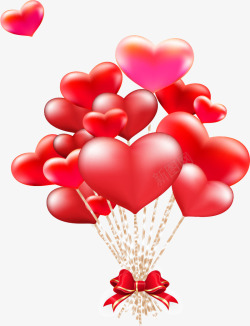 立体光泽红色爱心气球素材