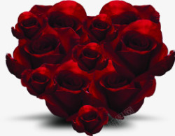 红色心形玫瑰七夕素材