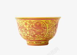 黄色陶瓷碗素材
