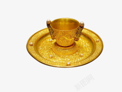 古代金黄色器皿素材