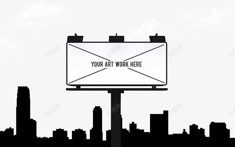城市广告牌psd免抠素材_88icon https://88icon.com 剪影 城市 广告 广告栏 广告牌 高楼大厦 黑色