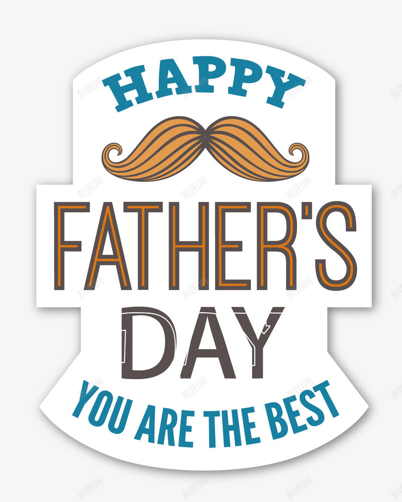 标签png免抠素材_88icon https://88icon.com 异性边框 父亲节 矢量标签 矢量胡子