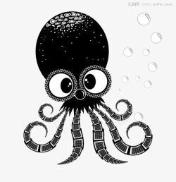 章鱼八爪鱼动物卡通可爱素材