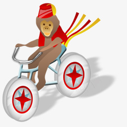 猴子骑车图标图标