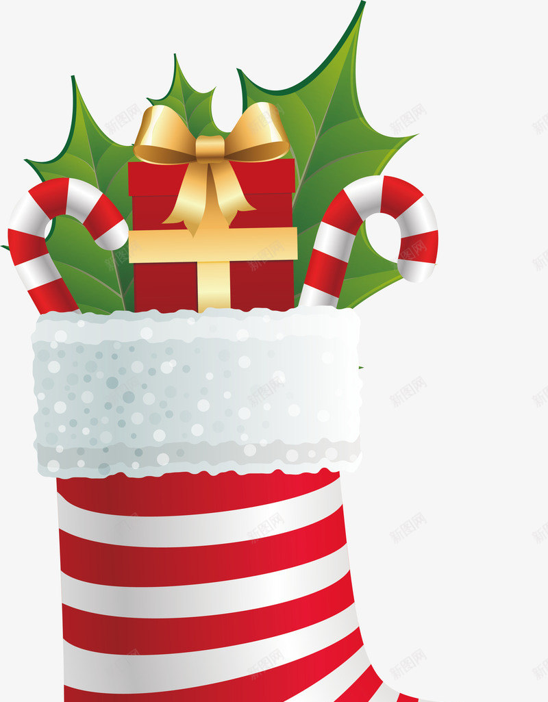 红色圣诞节礼物袜子png免抠素材_88icon https://88icon.com Christma Christmas Merry 冬青 圣诞快乐 圣诞节 红色袜子 装饰图案
