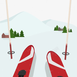 玩雪橇滑雪运动矢量图高清图片