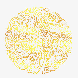 中国风传统烫金花纹图素材