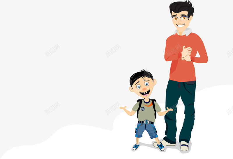 爸爸和儿子卡通图png免抠素材_88icon https://88icon.com 人物 儿子 卡通 父亲节 父亲节图案 父子 爸爸