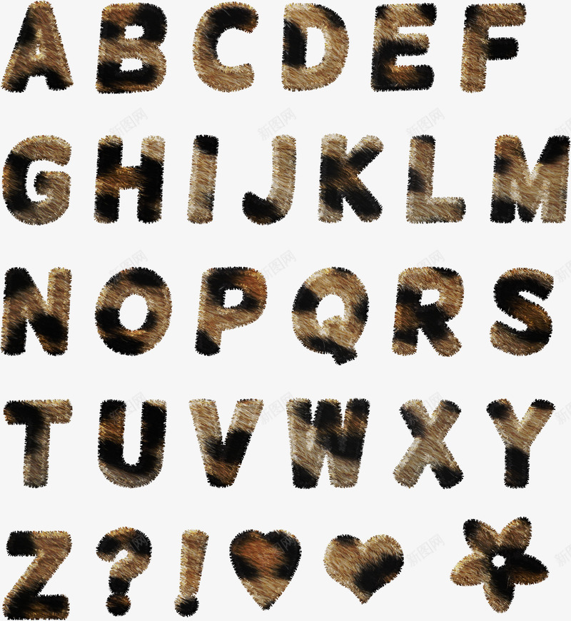26个英文字母毛皮装饰png免抠素材_88icon https://88icon.com 不同样式的字母 字母 字母花式装饰 字母装饰 艺术字母