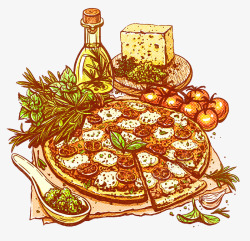 披萨水果蔬菜美食图案素材