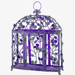 紫色鸟笼素材