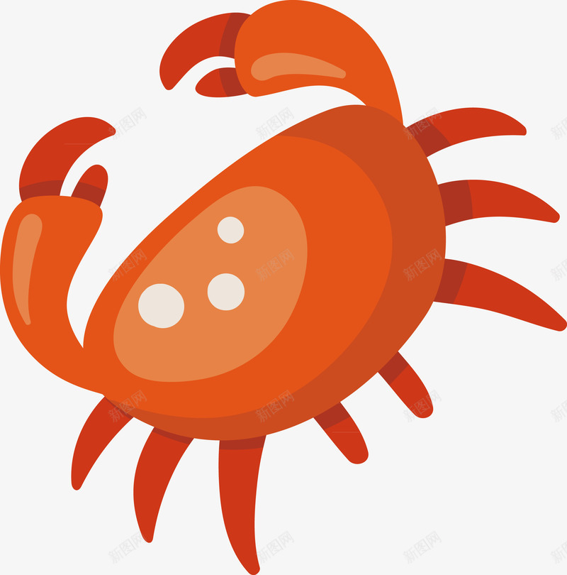 手绘红色大螃蟹美味png免抠素材_88icon https://88icon.com 修饰 手绘 手绘红色 手绘红色爬行动物修饰 爬行动物 爬行动物修饰 红色 钳子