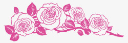紫红玫瑰装饰花纹素材