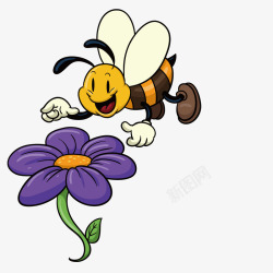 花朵上的蜜蜂素材