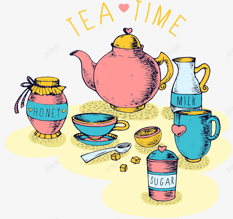 茶插画AIpng免抠素材_88icon https://88icon.com TEATIME 喝茶时间 平面插画 茶插画