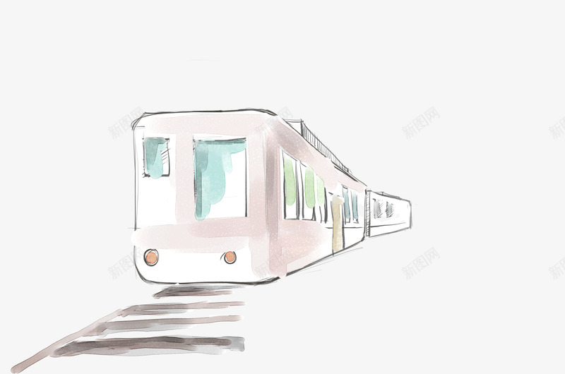 手绘火车创意轨道png免抠素材_88icon https://88icon.com 创意 火车 设计 轨道