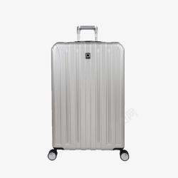 白色法国Delsey品牌行李箱素材