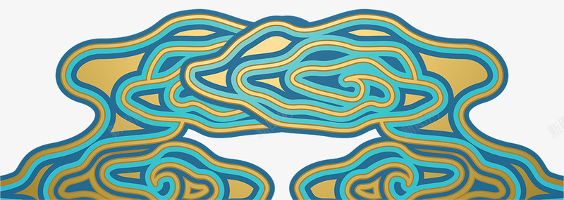 卡通手绘蓝色金黄色祥云背景psd免抠素材_88icon https://88icon.com 卡通 卡通手绘蓝色金黄色祥云背景 手绘 祥云 背景 蓝色 金黄色