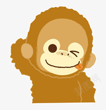 手绘猴子猴子素描调皮小猴子图标图标