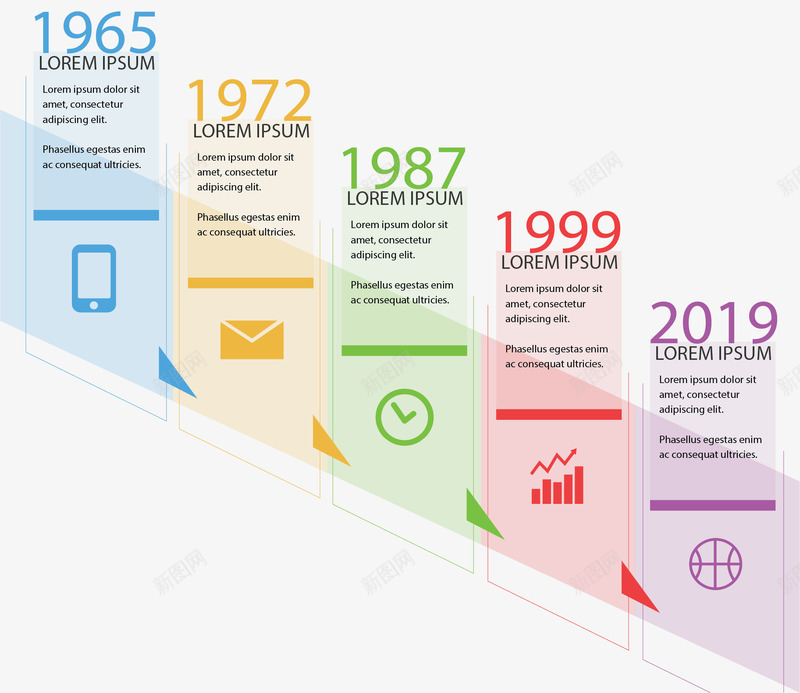 半透明彩色时间轴矢量图ai免抠素材_88icon https://88icon.com 信息图表 半透明 时间轴 流程图 矢量png 阶梯时间轴 矢量图