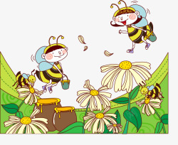 蜜蜂摘花采花蜜素材