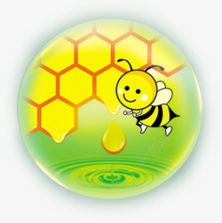 创意黄色蜜蜂蜂巢素材