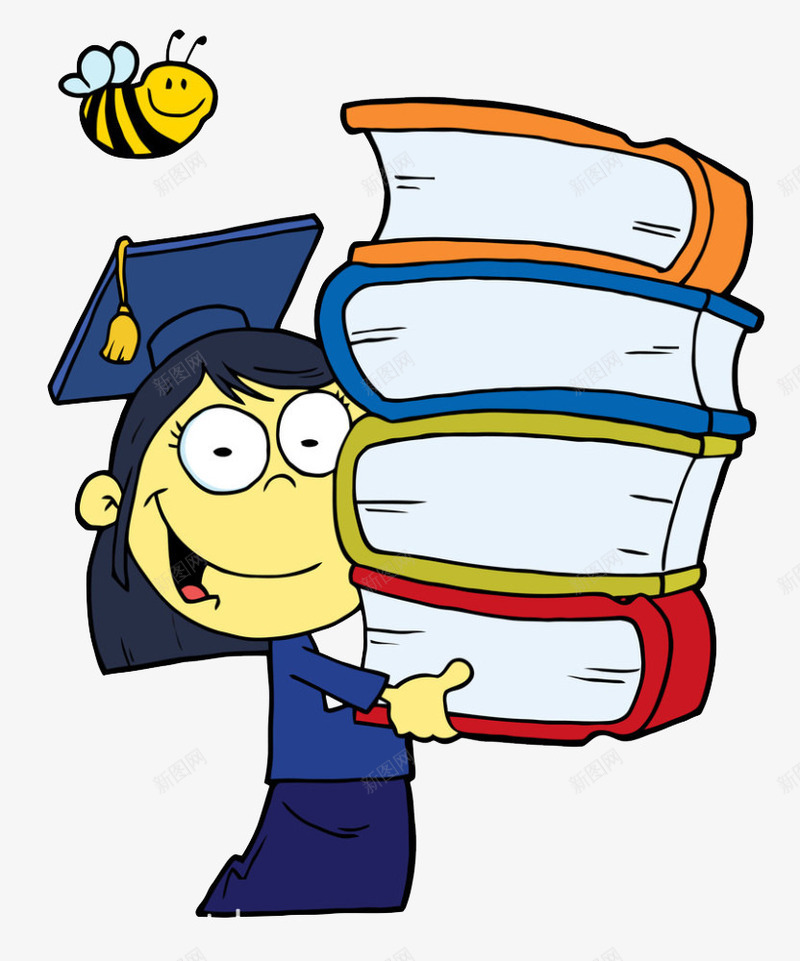 抱着厚厚书本的女孩子png免抠素材_88icon https://88icon.com 书本 人物 儿童 卡通人物 学习 学生 抱着书 抱着书的人 有文化 蜜蜂