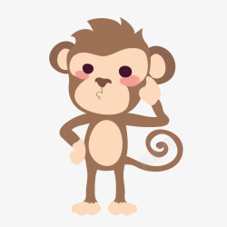 调皮的小猴子卡通调皮可爱的小猴子矢量图高清图片