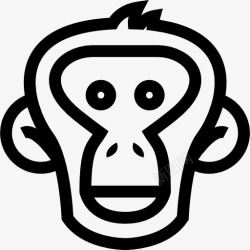 猴子头猴子脸的轮廓图标高清图片