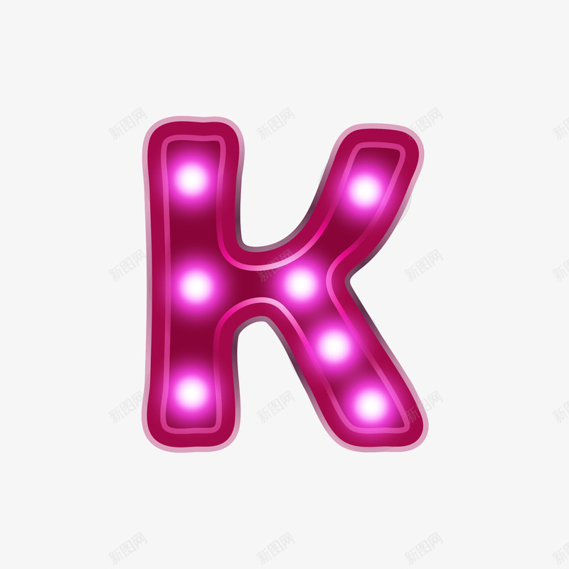 霓虹灯字母Kpng免抠素材_88icon https://88icon.com 字母 字母K 矢量字母 红色 霓虹灯