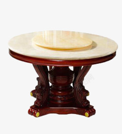 圆形大理石木桌素材