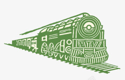 手绘复古装饰插图老火车素材