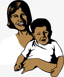 母亲节卡通母抱婴11矢量图素材