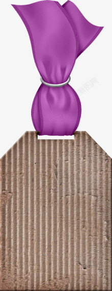 紫色丝带吊牌挂件素材
