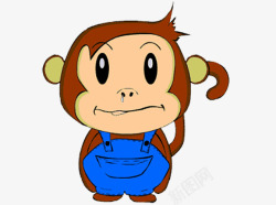 卡通流鼻涕的小猴子素材