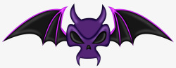 紫色万圣节魔鬼蝙蝠素材