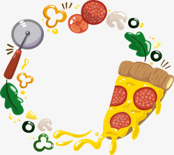 披萨食材装饰框矢量图素材