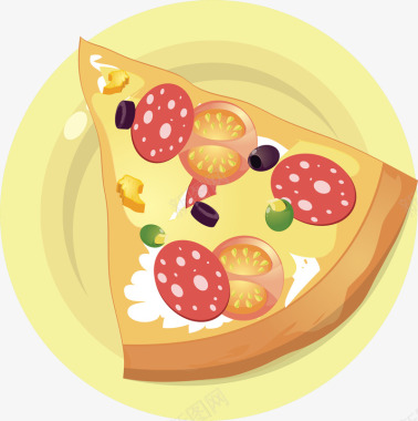 披萨盘子披萨饮食矢量图图标图标