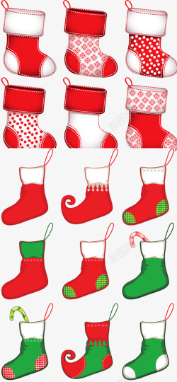 多款圣诞袜子集合素材