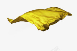光洁的布料亮黄色飘在空中的布料高清图片