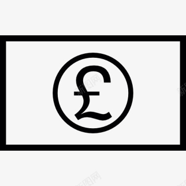 英国英镑的钞票图标图标