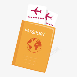 机票护照矢量图素材