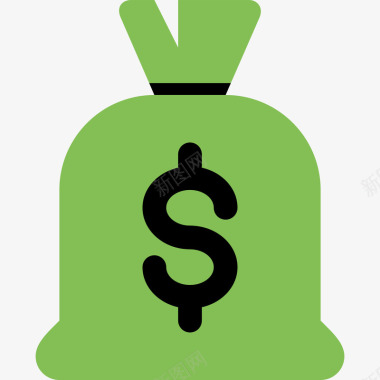 UI图标绿色钱袋矢量图图标图标